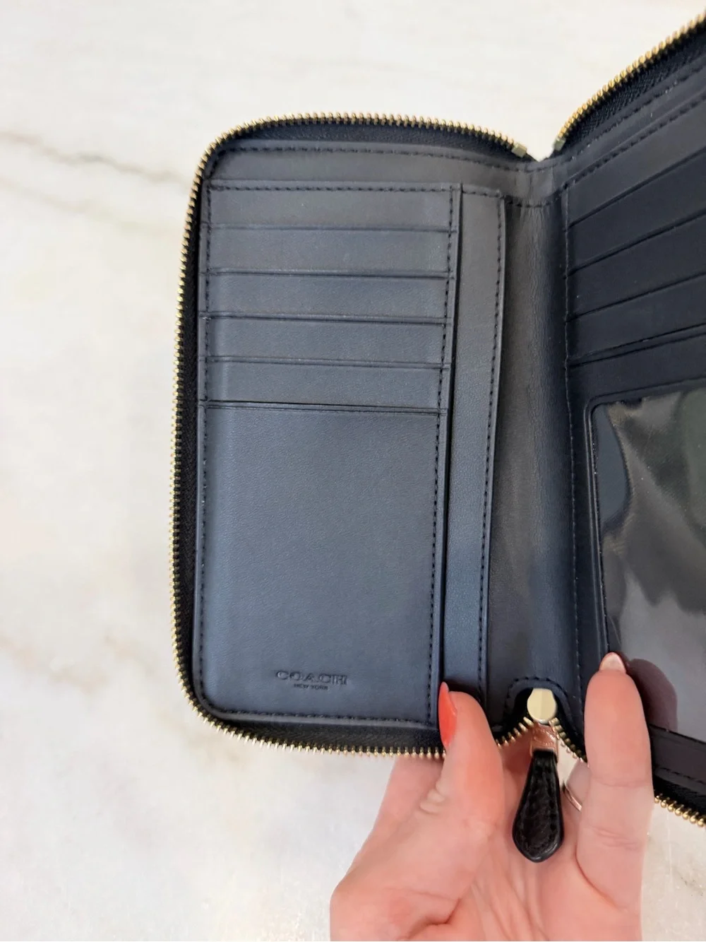 Black Coach Medium Zip ID Wallet